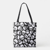 Skulls in Black Background Pattern Tote Bag (Achterkant)