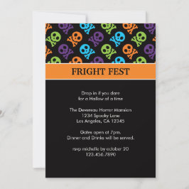 Skulls in Botten Halloween Party Invitation Kaart