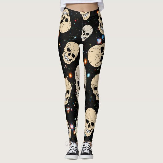 Skulls in de ruimte leggings (Voorkant)