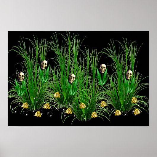 Skulls in het onkruid poster (Voorkant)