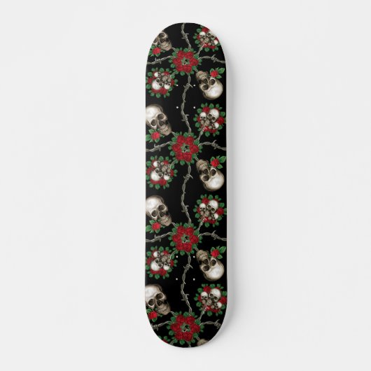 Skulls in Rozen Skateboard (Voorkant)