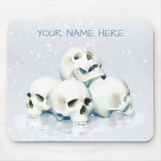 Skulls in the snow. Personalized Muismat (Voorkant)