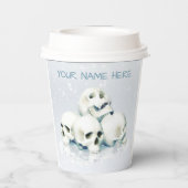 Skulls in the snow. Personalized Papieren Bekers (Achterkant)