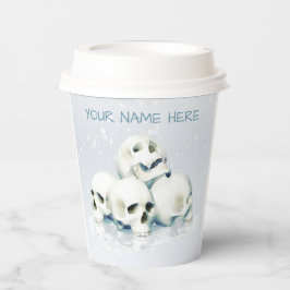 Skulls in the snow. Personalized Papieren Bekers