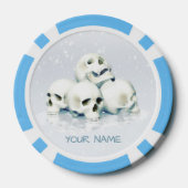 Skulls in the snow. Personalized Poker Chips (Achterkant)