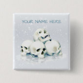 Skulls in the snow. Personalized Vierkante Button 5,1 Cm (Voorkant)