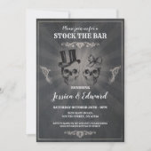Skulls is de Bar Halloween Chalk Invitation Kaart (Voorkant)