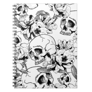 Skulls Jumged Rozen Notitieboek