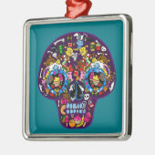 SKULLS - Kawaii Doodle Suiker Kunst door LeahG Metalen Ornament (Links)
