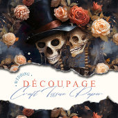 Skulls Kissing Steampunk Romantische Gotische Brui Tissuepapier