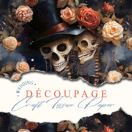 Skulls Kissing Steampunk Romantische Gotische Brui Tissuepapier