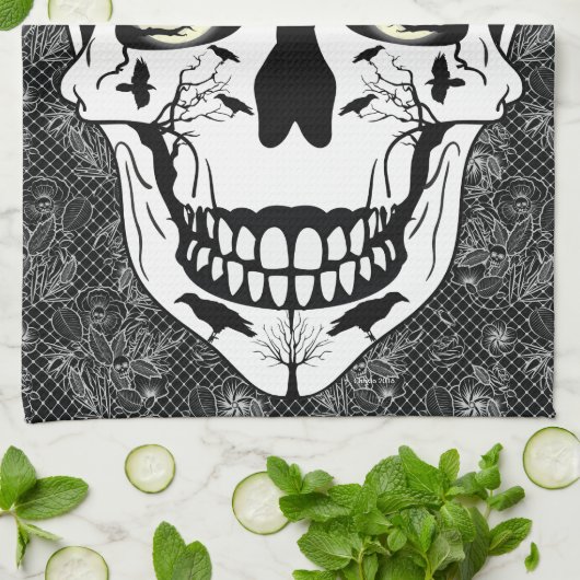 Skulls Kitchen Towels Raven Designed Home Decor Theedoek (Gevouwen)