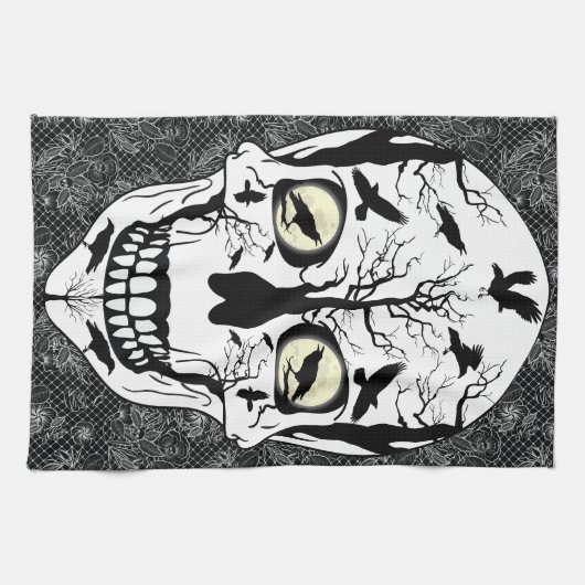 Skulls Kitchen Towels Raven Designed Home Decor Theedoek (Horizontaal)