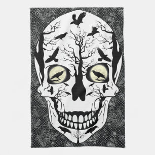Skulls Kitchen Towels Raven Designed Home Decor Theedoek