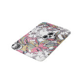 Skulls Lily Flowers: Boho . Badmat (Gekanteld)