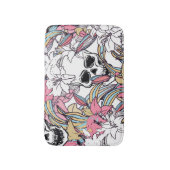 Skulls Lily Flowers: Boho . Badmat (Voorkant Verticaal)