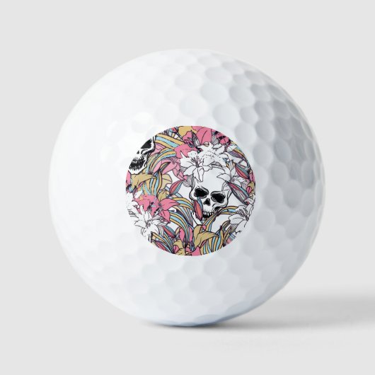 Skulls Lily Flowers: Boho . Golfballen (Voorkant)