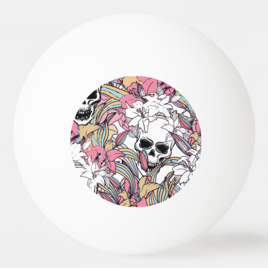 Skulls Lily Flowers: Boho . Pingpongbal (Voorkant)