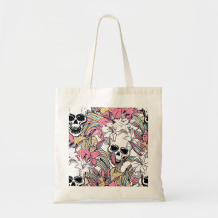 Skulls Lily Flowers: Boho . Tote Bag
