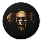 Skulls Menselijk Zwart Keramische Knop (Voorkant)