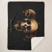 Skulls Menselijk Zwart Sherpa Deken (Voorkant)