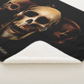 Skulls Menselijk Zwart Sherpa Deken (3/4)