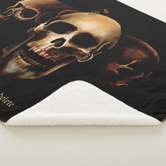 Skulls Menselijk Zwart Sherpa Deken (3/4)