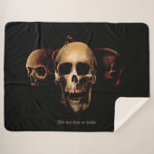 Skulls Menselijk Zwart Sherpa Deken (Voorkant (horizontaal))