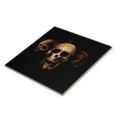 Skulls Menselijk Zwart Tegeltje (Zijkant)