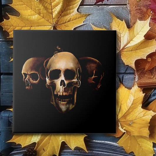 Skulls Menselijk Zwart Tegeltje