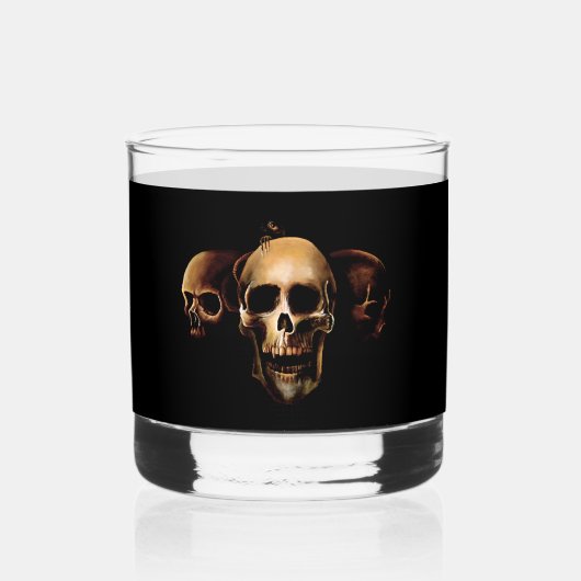 Skulls Menselijk Zwart Whisky Glas (Achterkant)
