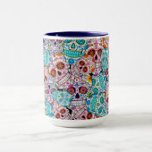 Skulls met bloemen mok (Midden)