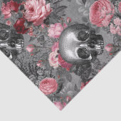 Skulls met roze rozen op grijze ontkoppeling tissuepapier (Detail)