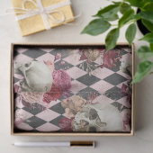 Skulls met Rozen en Roze Gecontroleerd Tissuepapier (Geschenk)