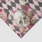 Skulls met Rozen en Roze Gecontroleerd Tissuepapier (Detail)