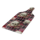 Skulls met Rozen en Roze Paars Gecontroleerd Snijplank (Hoek)
