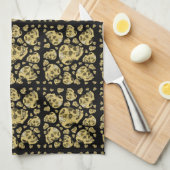 Skulls met Tattoos van Bat Raven en Ghost Theedoek (Quarter Fold)