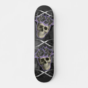 Skulls met zilverdetails en paarse smog persoonlijk skateboard