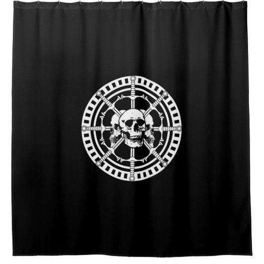 Skulls met zwaarden douchegordijn (Voorkant)