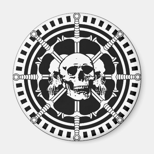 Skulls met zwaarden magneet (Voorkant)