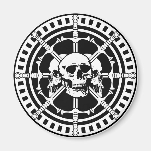 Skulls met zwaarden magneet (Voorkant)