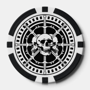 Skulls met zwaarden pokerchips