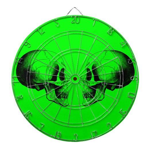 Skulls Metal Cage Green Dartboard Dartbord (Voorkant)