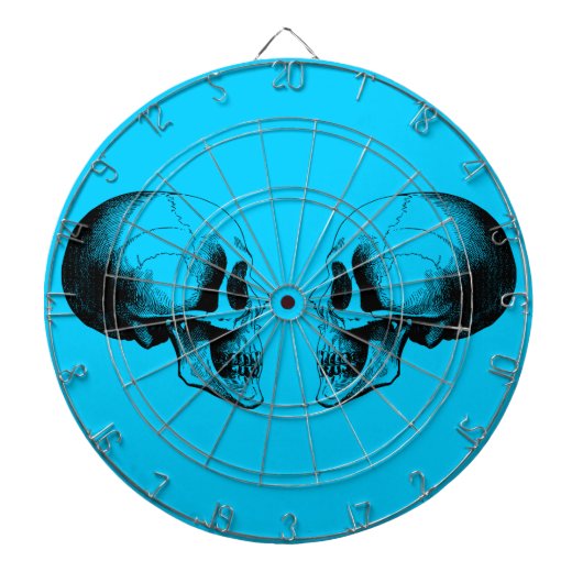 Skulls Metal Cage Turquoise Dartboard Dartbord (Voorkant)