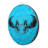 Skulls Metal Cage Turquoise Dartboard Dartbord (Voorkant Rechts)