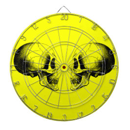 Skulls Metal Cage Yellow Dartboard Dartbord