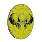 Skulls Metal Cage Yellow Dartboard Dartbord (Voorkant Links)