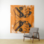 Skulls & Monarch Butterfly Wandkleed (In situ)