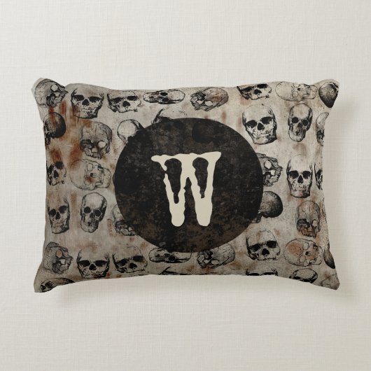  Skulls Monogram met verdringingsproblemen Accent Kussen (Voorkant)