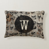 Skulls Monogram met verdringingsproblemen Accent Kussen (Achterkant)